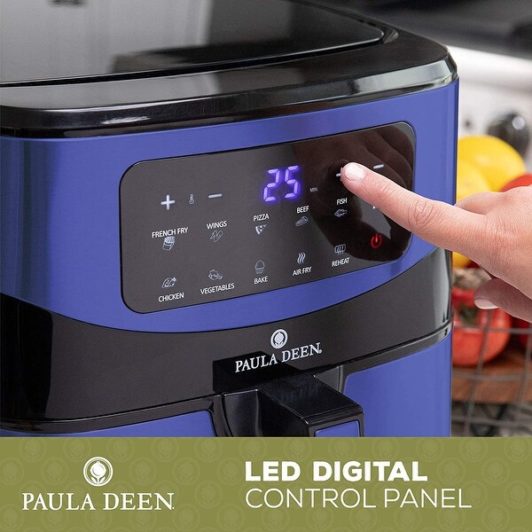 Paula Deen PDKDF579BS 1700 Watts Stainless Steel 10 QT Digital Air Fryer, Blue