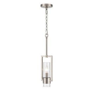 Millennium Lighting Caberton 1 Light Pendant in Brushed Nickel with Clear Beveled Glass Shades
