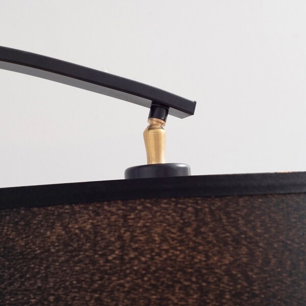 HOMCOM Arched Floor Lamp, Modern Standing Lamp with Foot Switch & Metal Base, Black - 39.25" L x 17" W x 69.75" H