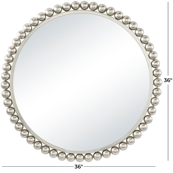 CosmoLiving by Cosmopolitan Metal Wall Mirror with Bead Detailing