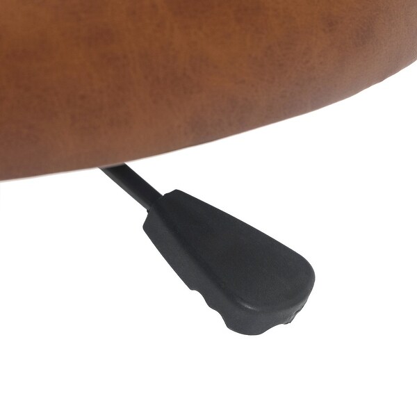 Adeco Makeup Vanity Stool Chair Round Ottoman Tufted 360° Swivel Adjustable - 16.1"x16.1"23.2"