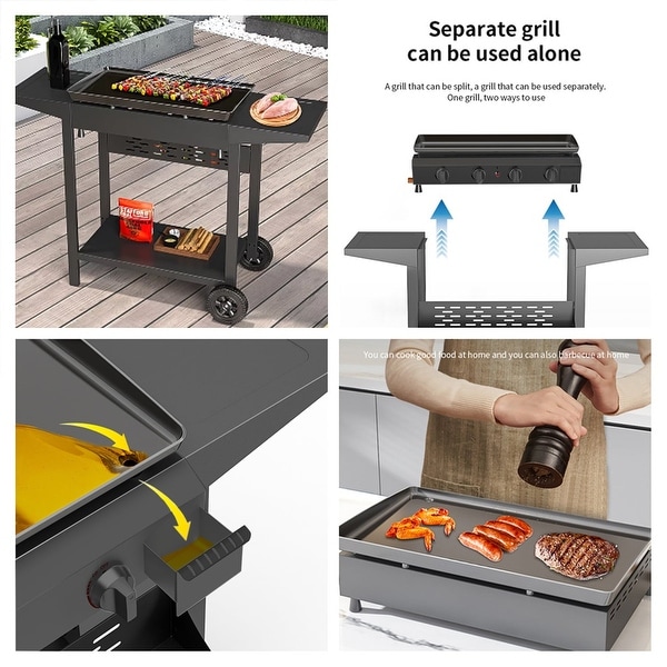 SUGIFT 4 Burner Flat Top Propane Gas Grill