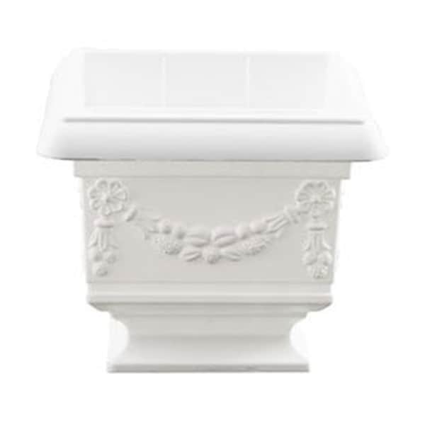 Decorative Square White On A Pedestal Planter