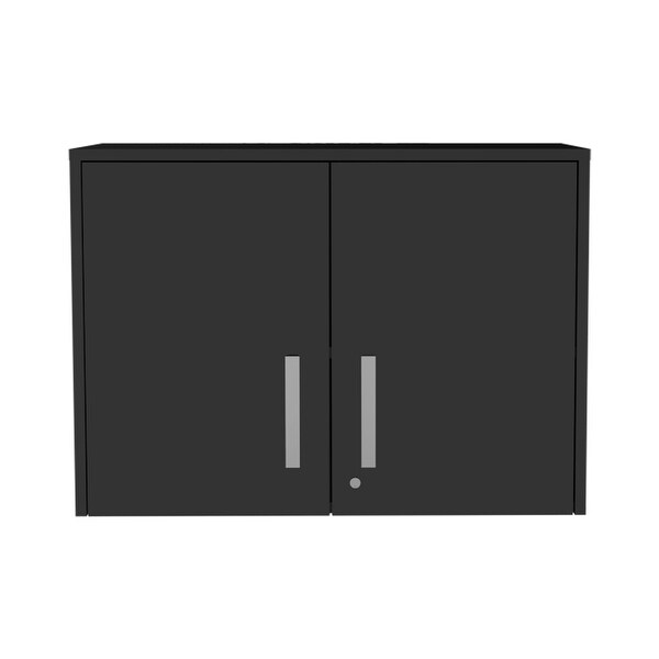 Kitchen 2-Door Rectangle Wall Cabinet Black Wengue