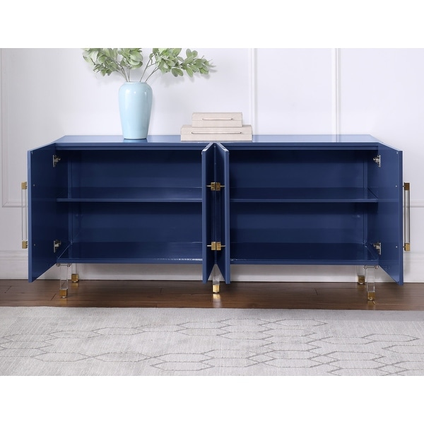 Best Master Furniture 65 Inch Lacquer Contemporary 4 Door Sideboard Cabinet