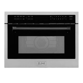 ZLINE Autograph Edition 24" 1.6 cu ft. Built-in Convection Microwave Oven in Stainless Steel and Matte Black Accents