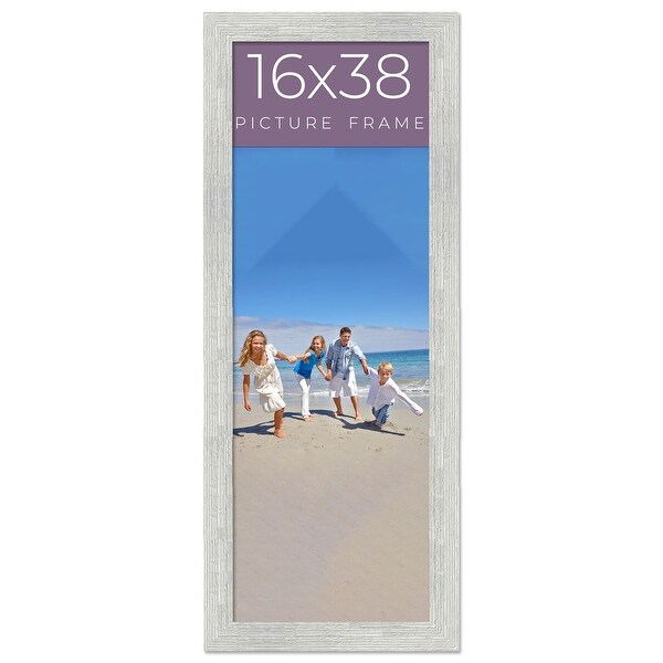 16x38 White Picture Frame - Wood Picture Frame Complete with UV