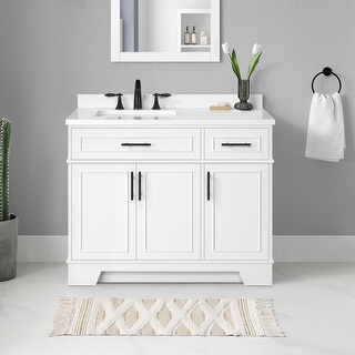Ove Decors Emery 42 in. Single Sink Bathroom Vanity in Pure White