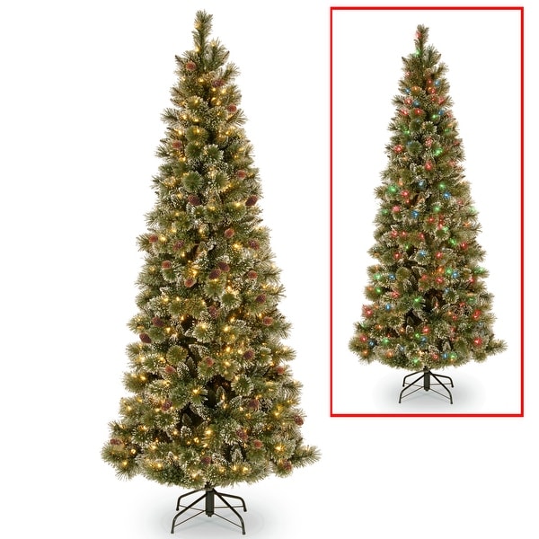 6.5 ft. PowerConnect Glittering Pine Slim Tree with Dual Color LED Lights - 6.5 ft