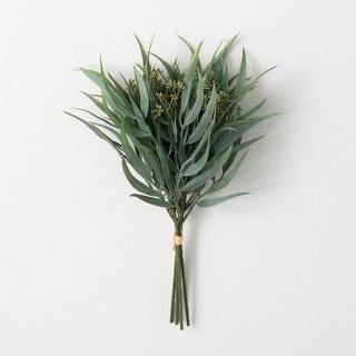 17"H Sullivans Seeded Spike Eucalyptus Bush, Green - 9.5"L x 9.5"W x 17"H