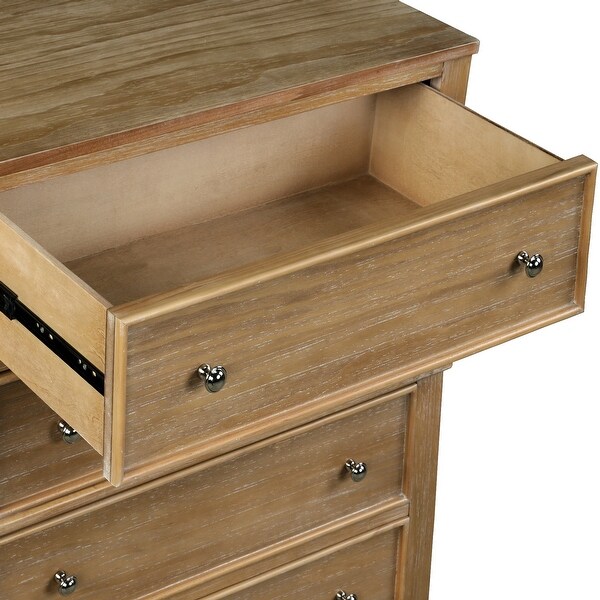 Modern Solid Wood Chest with 5 Drawers