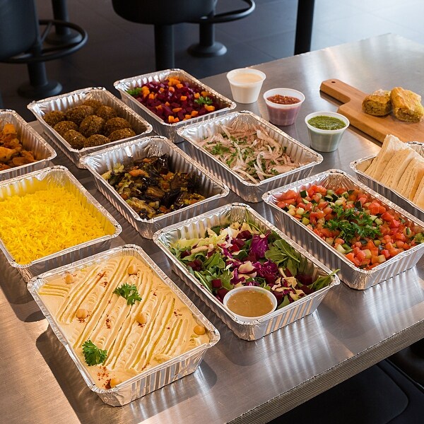 5.5" x 4.3" Aluminum Foil Pans, 15oz Disposable Trays Containers 12pcs - Silver