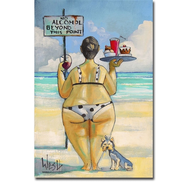 No Alcohol Beyond This Point by Ronald West Gallery Wrapped Canvas Giclee Art (24 in x 16 in)