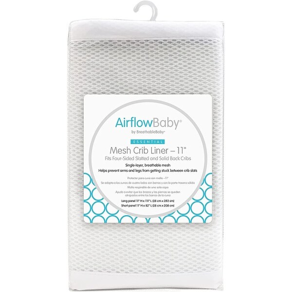 AirflowBaby Mesh Crib Liner, Essential Collection, Anti-Bumper