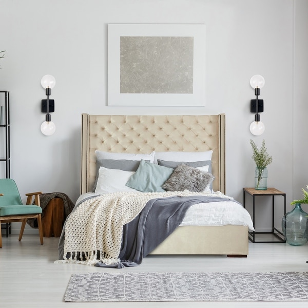 CO-Z 2 light Dimmable Wall Sconce w Transparent Glass Shades - Black