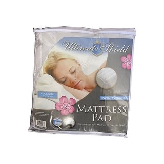 Full Size Striped Mattress Pad - White