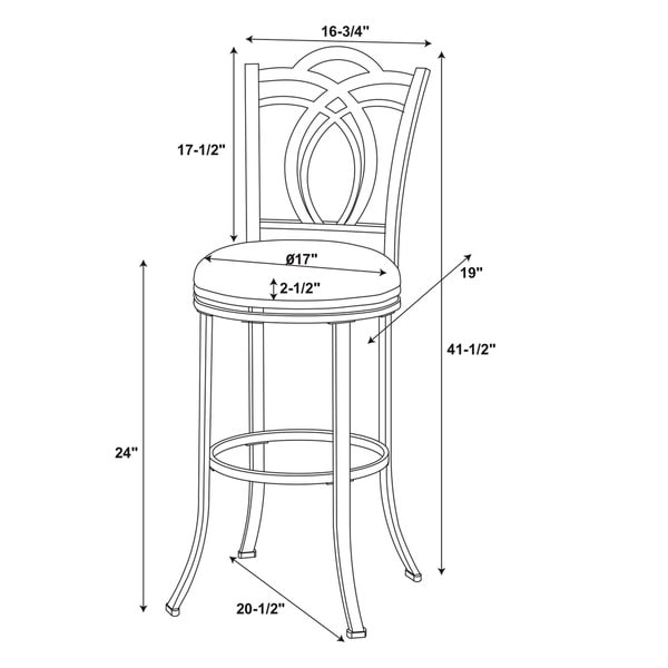 Linon Khalifah Brown Seat Metal Swivel Counter Stool