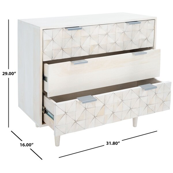 SAFAVIEH Zinnia 3-Drawer Storage Bedroom Chest