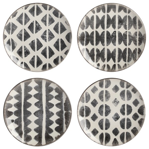 Spice by Tia Mowry Truffle Pepper12Pc Dinnerware Set Black and White - 12 pc