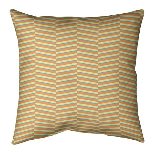 Porch & Den Blaze Tri-color Fractured Stripes Throw Pillow