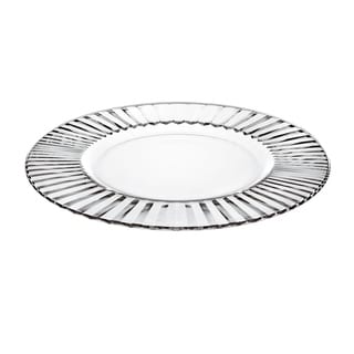 Majestic Gifts European High Quality Glass Dinner Plates- 11" Diameter- S/6