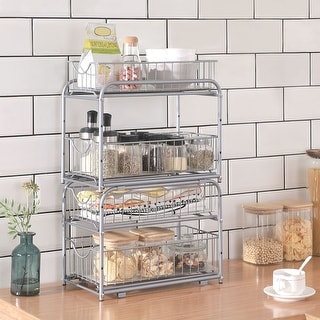 SONGMICS Pull Out Cabinet Organizer, for Kitchen