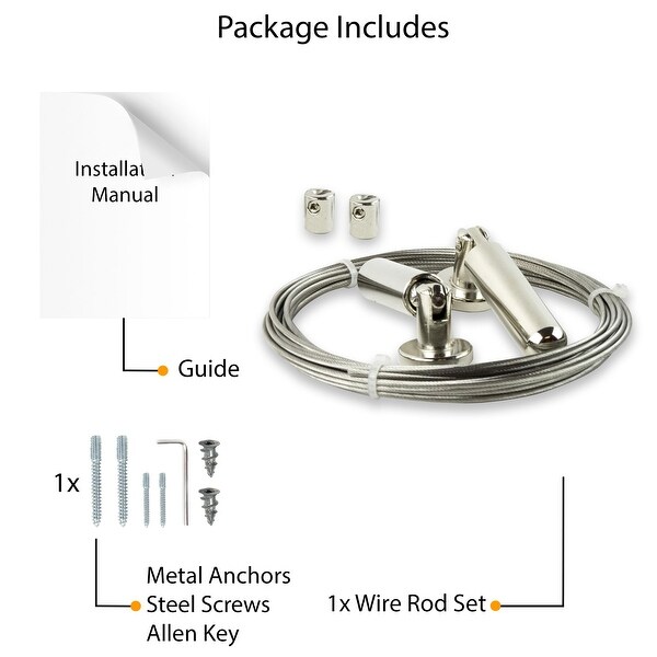 Wallniture Drape Wire Drapery Rod Curtain Hanger Tapestry Wall Hanging Photo Display