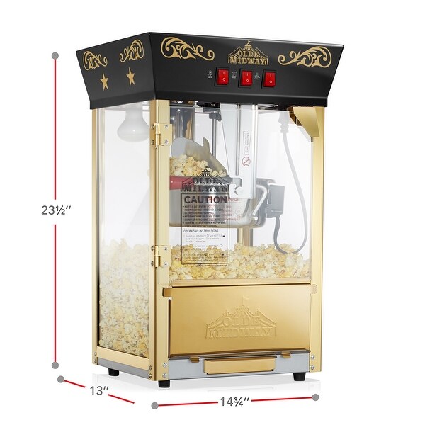 Movie Theater-Style Countertop Popcorn Machine with 10 oz Kettle