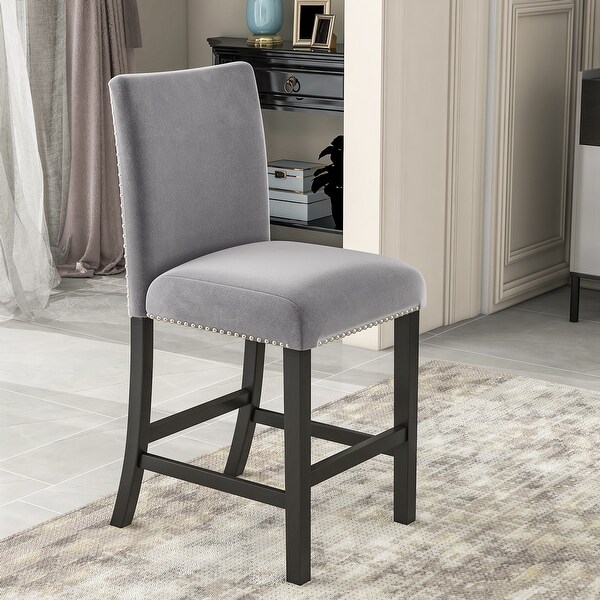 Ergonomic Design 5-piece Counter Height Dining Table Set with 1 Table and 4 Chairs