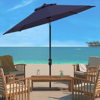 SAFAVIEH Outdoor Herla 11Ft Auto Tilt Market Umbrella