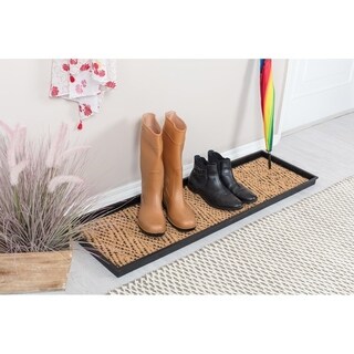 Natural and Recycled Rubber Boot Tray with Tan and Black Coir Insert