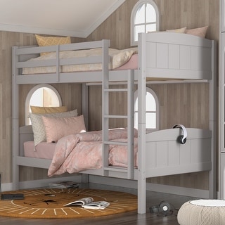 Living Essentials by Hillsdale Alexis Wood Arch Twin Over Twin Bunk Bed