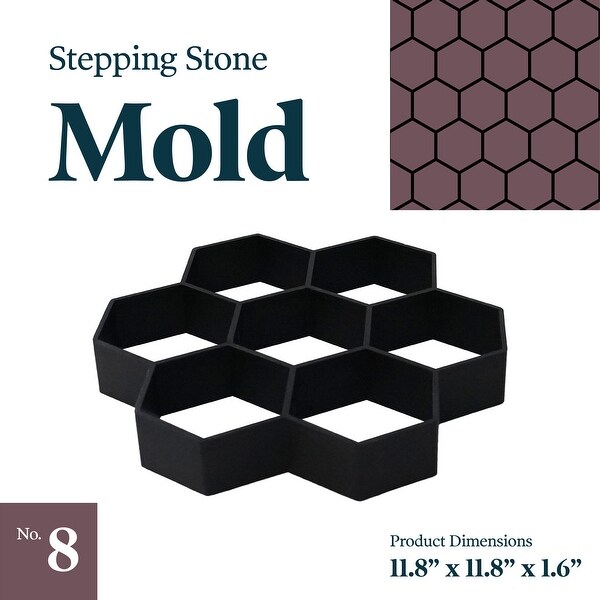 Concrete Stepping Stone Molds | Reusable, DIY Paver Pathway Maker for Gardens, Walkways, Outdoor Patios, & Driveway Edging