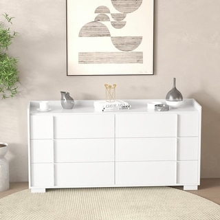 Brooklyn 60 inch Bedroom 6-drawer Dresser in glossy white