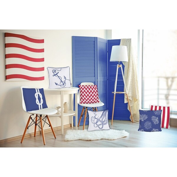 Nautica Anchor Printed 18" Throw Pillow Cover (Set of 2)