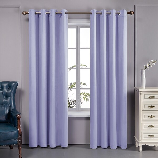 Deconovo 100 Percent Blackout Double Layers Lined Curtain (2 Panel)