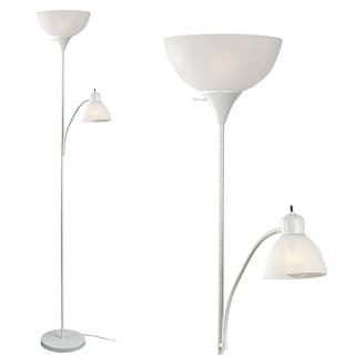 Adjustable Floor Lamp with Reading Light (White) - 72" x 12"