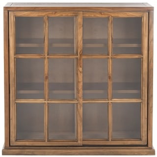 SAFAVIEH Greg Oak Storage Bookcase - 39" W x 11.4" L x 40.2" H