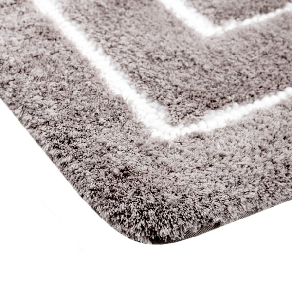 Borders Foam Bath Mat Taupe