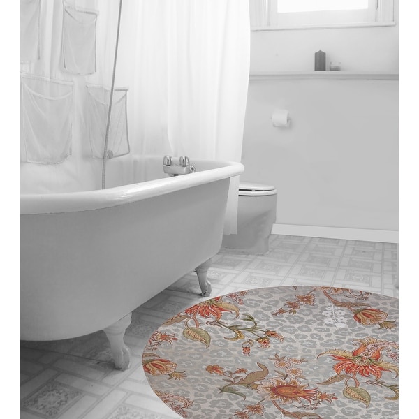JACKOBEAN CHEETAH SILVER Bath Rug By Kavka Designs