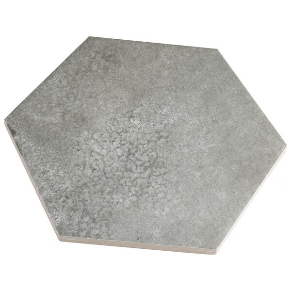 Merola Tile Heritage Hex Shadow 7" x 8" Porcelain Floor and Wall Tile