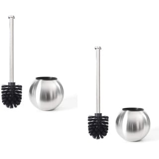 ToiletTree Modern Deluxe Freestanding Bathroom Cleaning Tools (Stainless Steel, Toilet Brush 2 Pack) - 5.8 x 5.8 x 11 inches