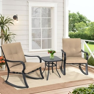 Solaura Metal Outdoor 3-piece Rocking Bistro Set