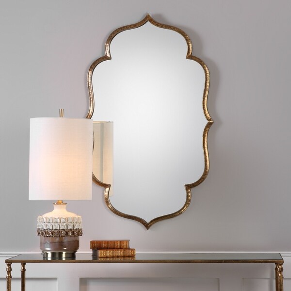 Uttermost Zina Gold Mirror - Antique Black - 23.75x39.25x0.75