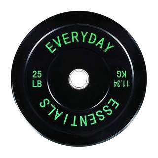 BalanceFrom Everyday Essentials 25 Pound Olympic Weight Bumper Plate, Black