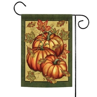 Fall Leaves and Pumpkins Outdoor Garden Flag 18� x 12.5� ,