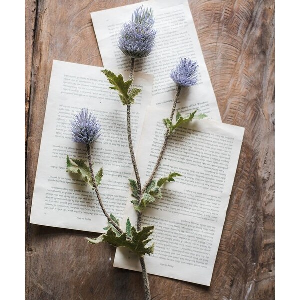 RusticReach Artificial Thistle Flower Stem 26" Tall