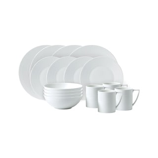 Wedgwood White Strata 16-piece Fine Bone China Place Setting