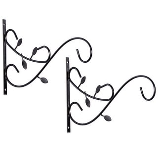 Decorative Metal Wall Mounted Hook for Hanging Plants, Bracket Hanger Flower Pot Holder, 2 Pack