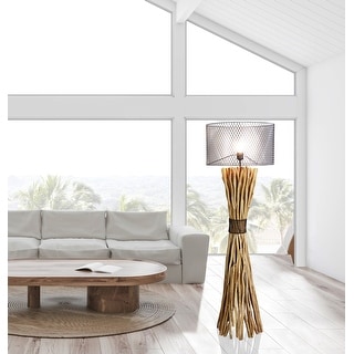 Elementaire II Wood Floor Lamp, Handcrafted in Thailand, ArtivaUSA - 59